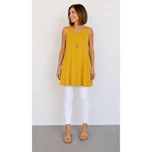New SACRED THREADS OS sunshine yellow stretch jersey swing tunic top minidress